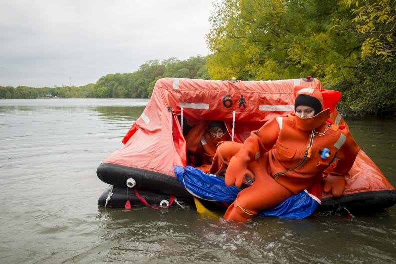 Les safety op de vijver
